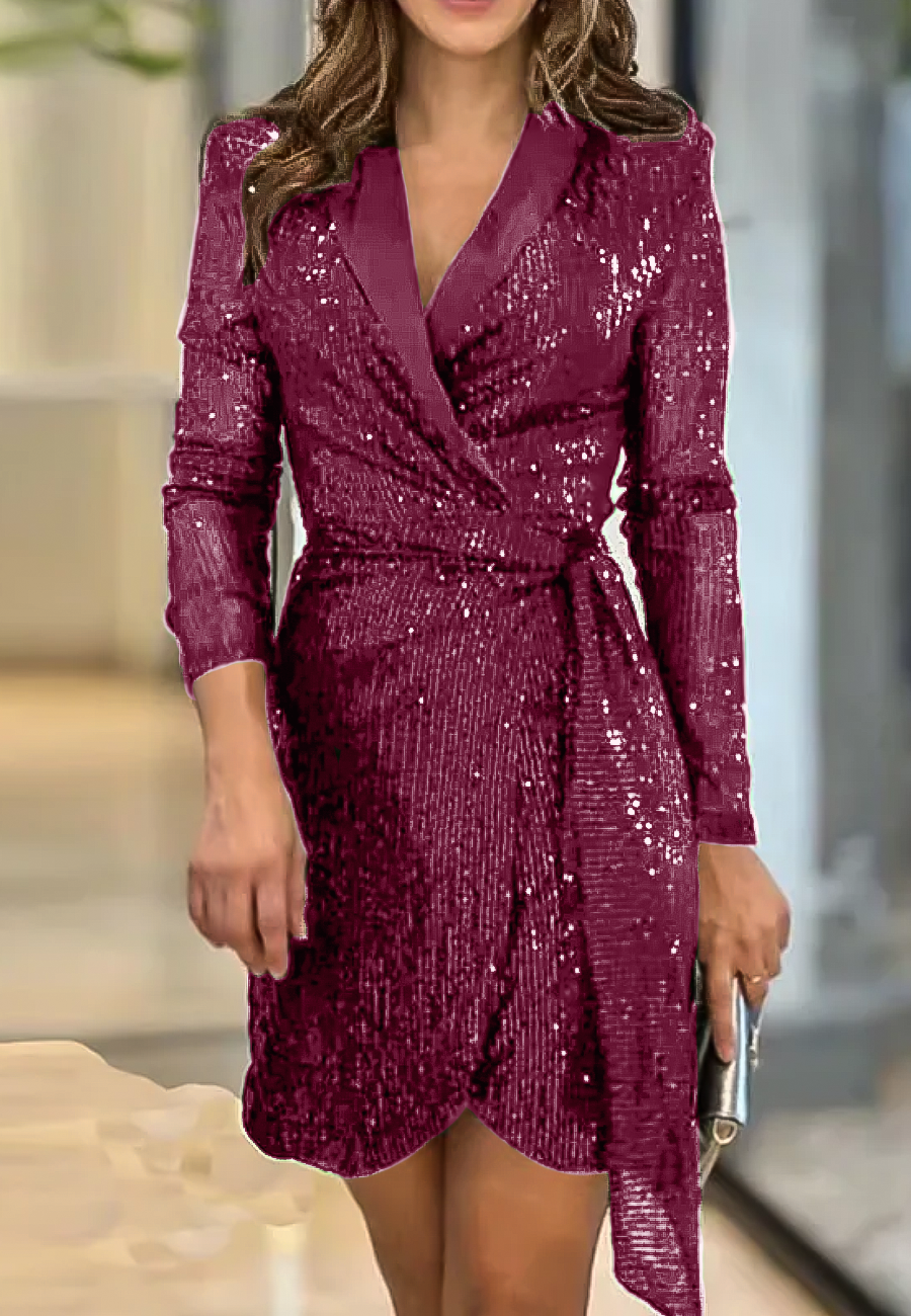 DazzleQuinn™ | Shimmering Blazer Glam Dress