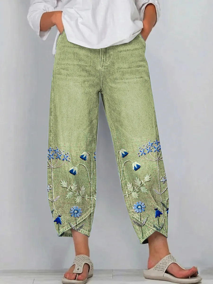 AVEN ™ | PANTALON DÉCONTRACTÉ BRODÉ
