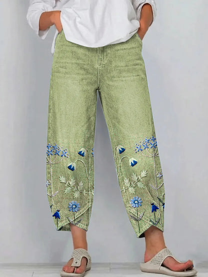 AVEN ™ | PANTALON DÉCONTRACTÉ BRODÉ