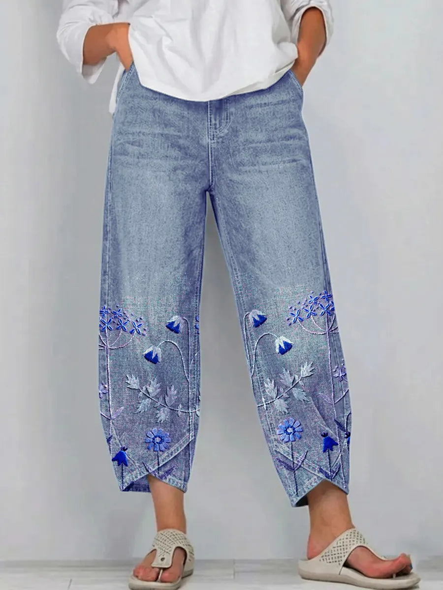AVEN ™ | PANTALON DÉCONTRACTÉ BRODÉ