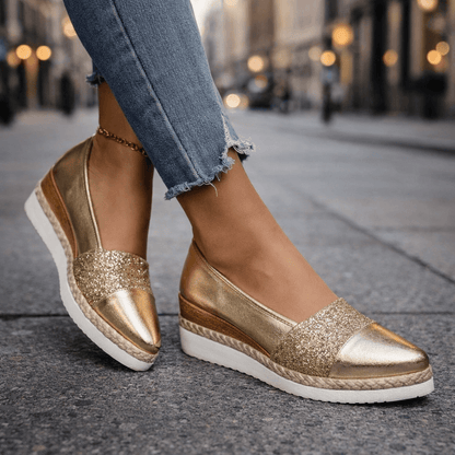 RITA™ | Baskets compensées glitter de luxe