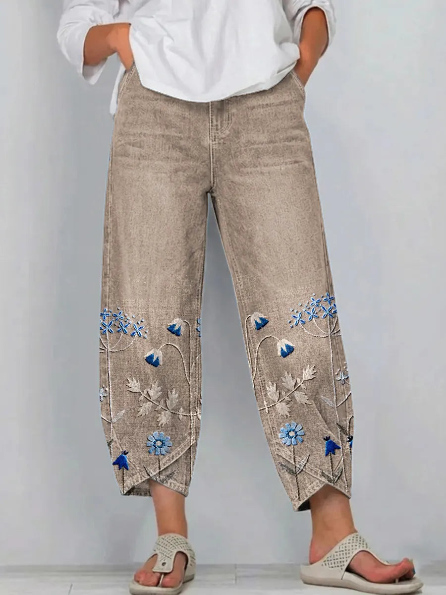 AVEN ™ | PANTALON DÉCONTRACTÉ BRODÉ