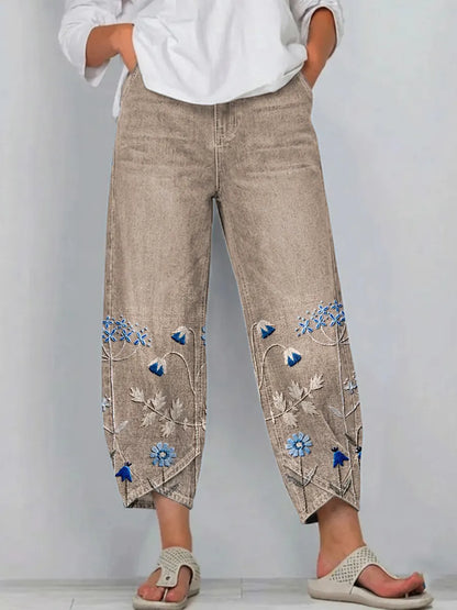 AVEN ™ | PANTALON DÉCONTRACTÉ BRODÉ