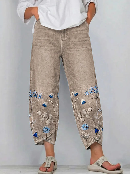 AVEN ™ | PANTALON DÉCONTRACTÉ BRODÉ