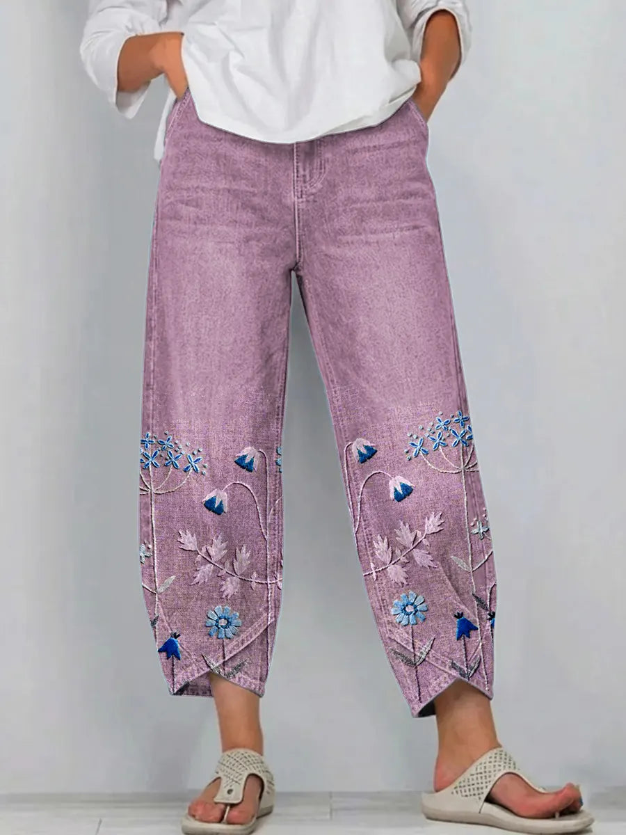 AVEN ™ | PANTALON DÉCONTRACTÉ BRODÉ
