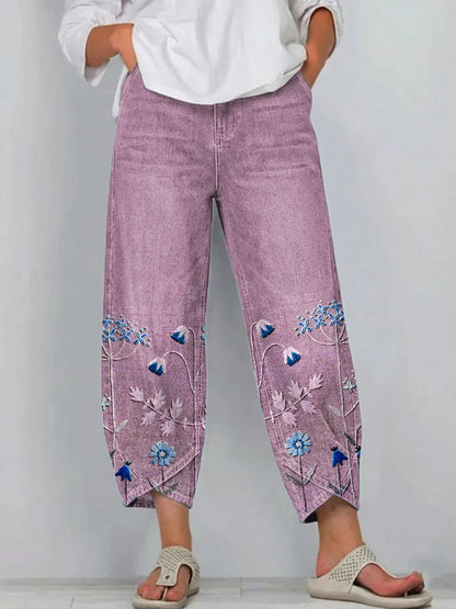 AVEN ™ | PANTALON DÉCONTRACTÉ BRODÉ