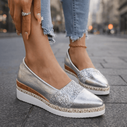 RITA™ | Baskets compensées glitter de luxe