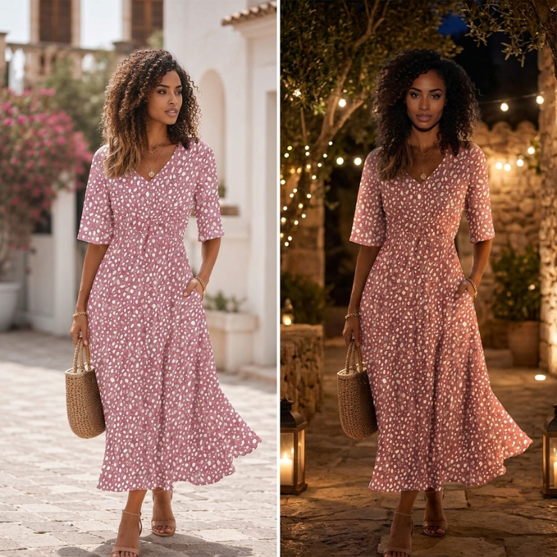 Tess™ | Robe Midi Élégante à Effet Ventre Plat - ZARZII
