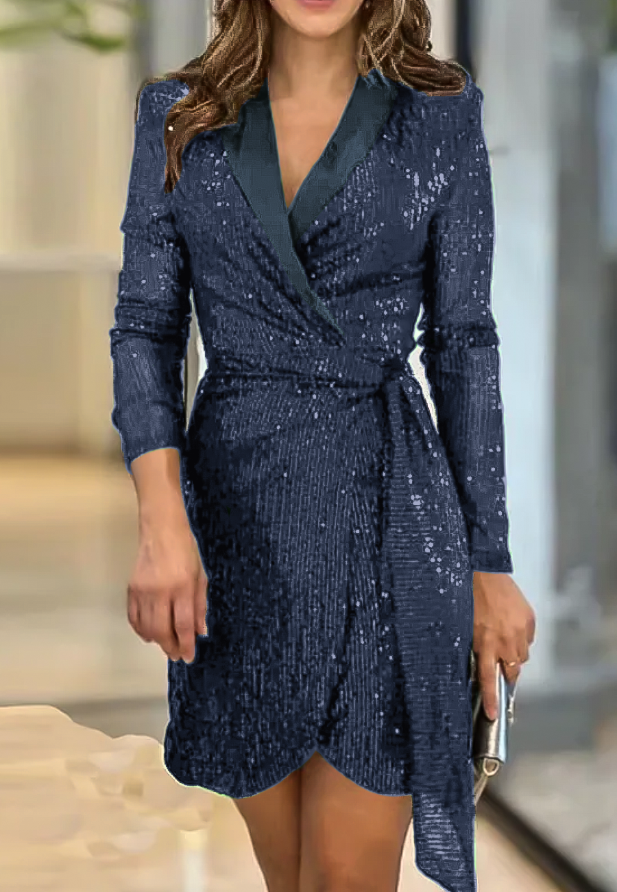 DazzleQuinn™ | Shimmering Blazer Glam Dress