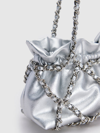 Chain Ruched Shoulder Bag
