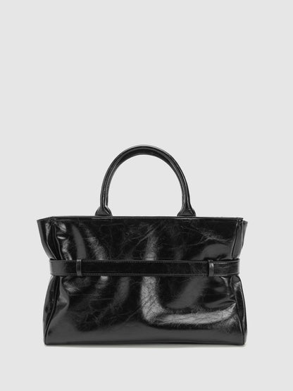 Faux Leather Belt Detail Handle Shoulder Bags