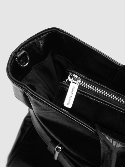 Faux Leather Belt Detail Handle Shoulder Bags