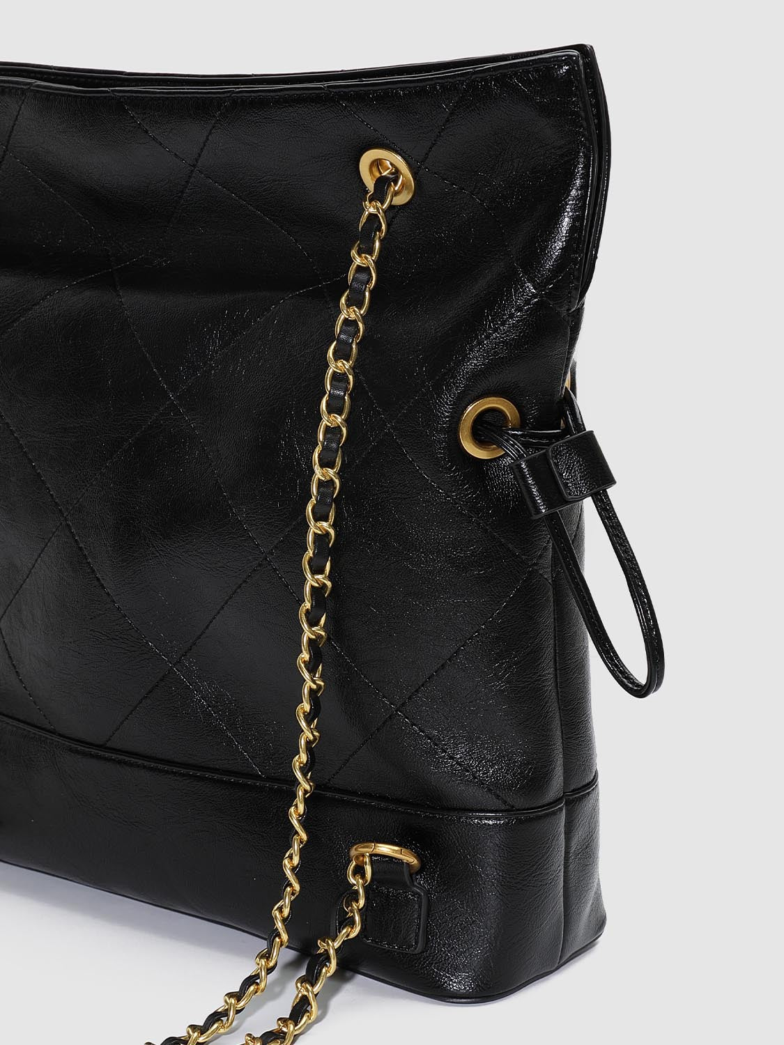 Faux Leather Chain Detail Backpacks