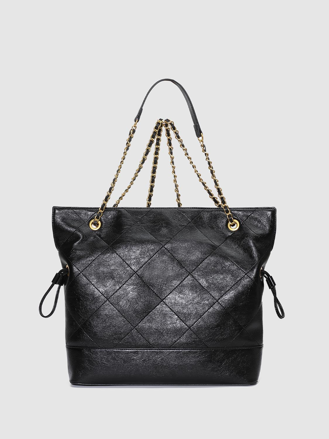 Faux Leather Chain Detail Backpacks