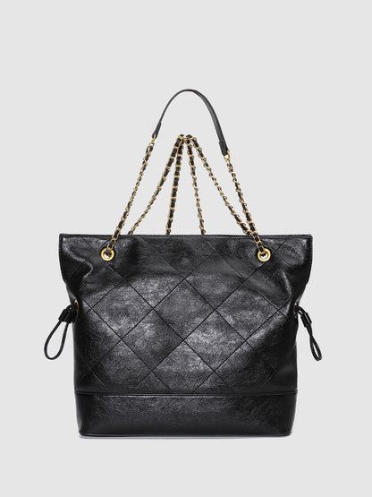 Faux Leather Chain Detail Backpacks
