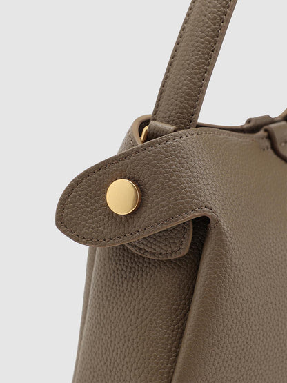 Faux Leather Handle Shoulder Bags