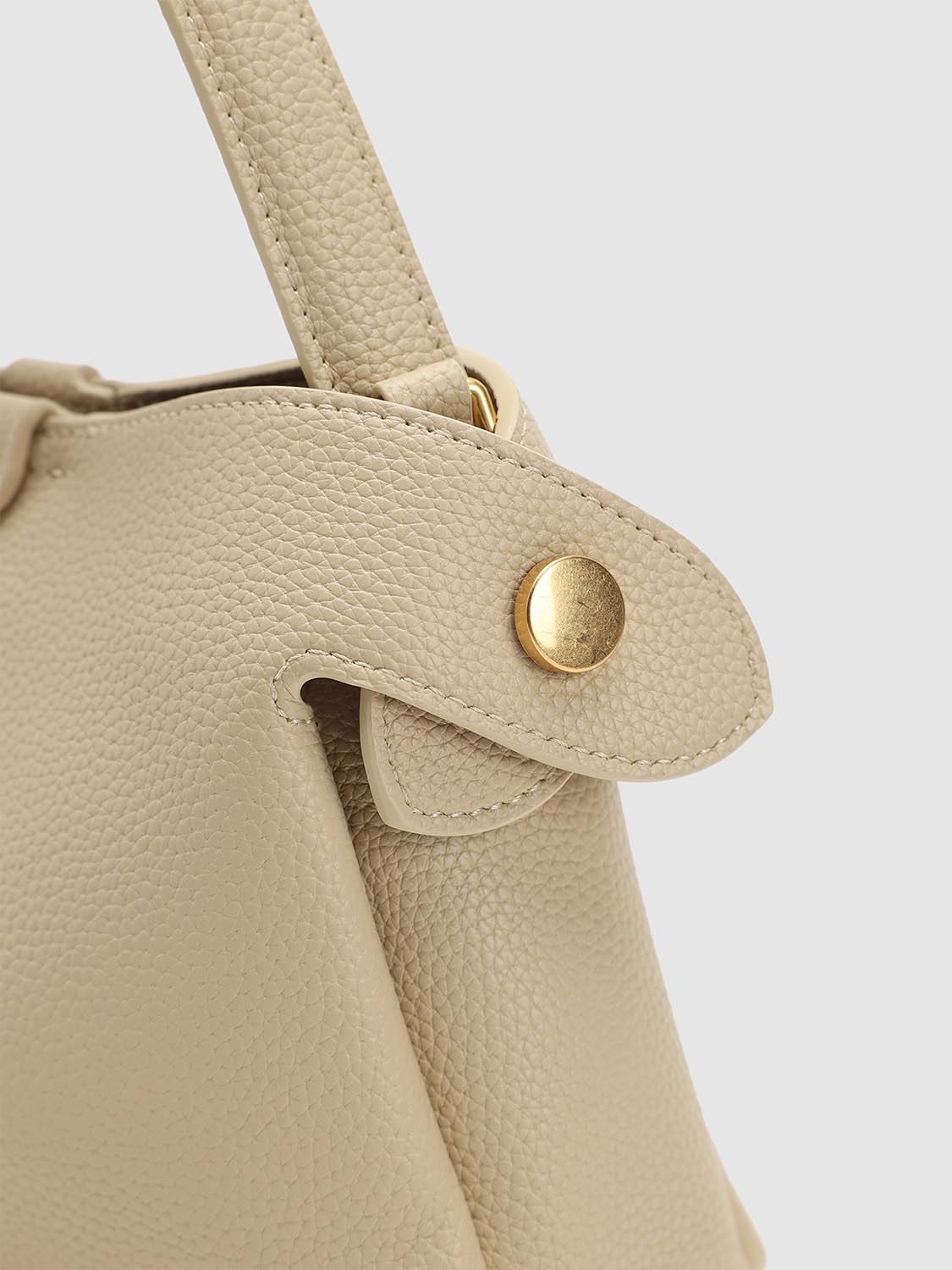 Faux Leather Handle Shoulder Bags