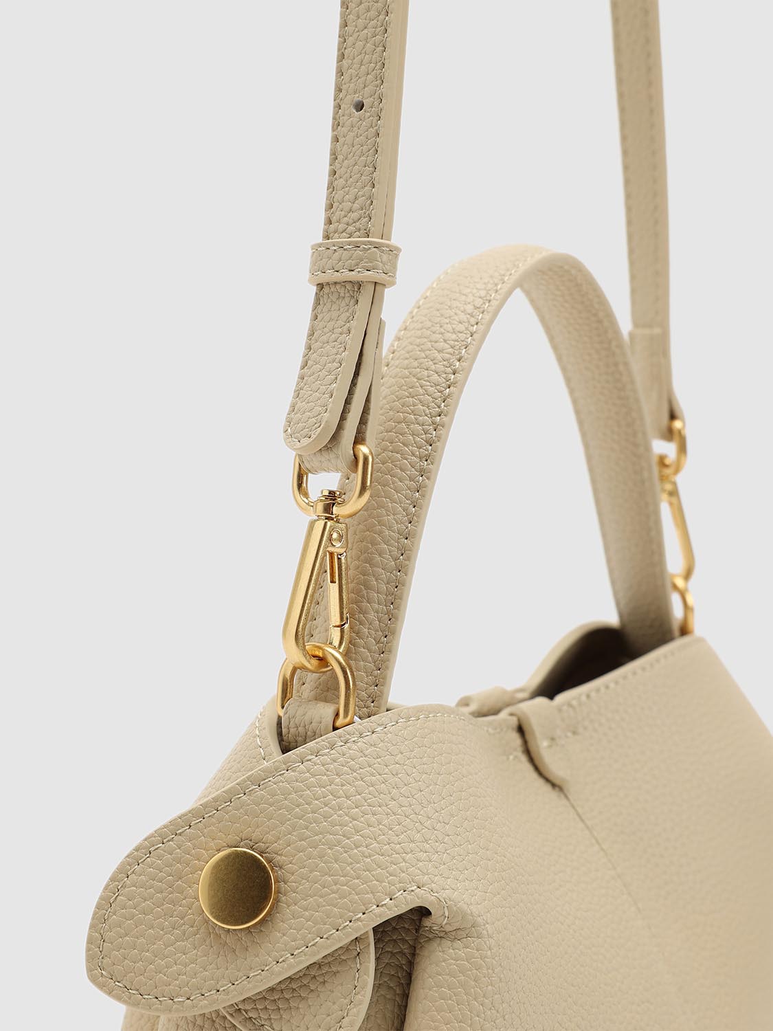Faux Leather Handle Shoulder Bags