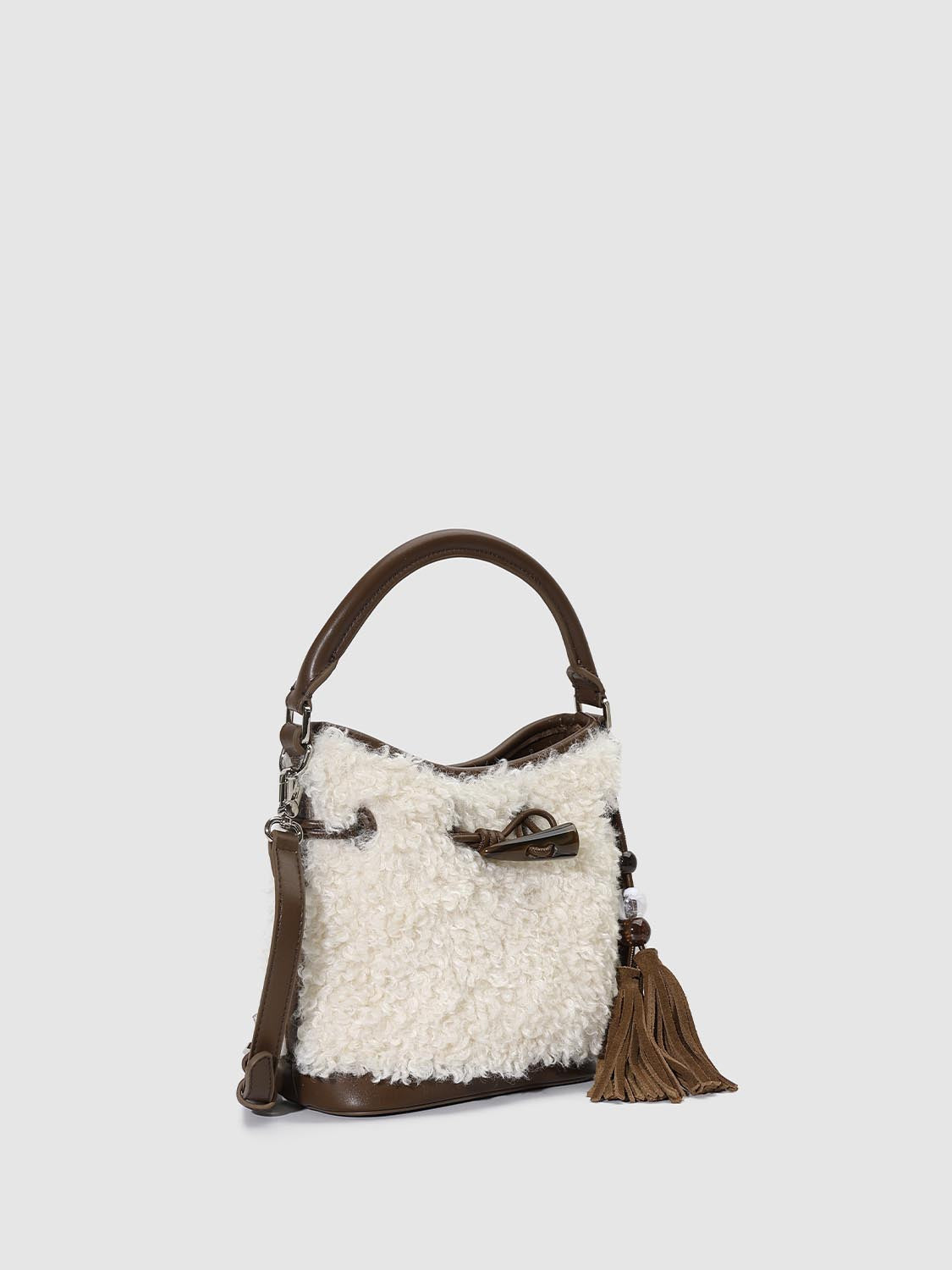 Fluffy Handle Shoulder Bags