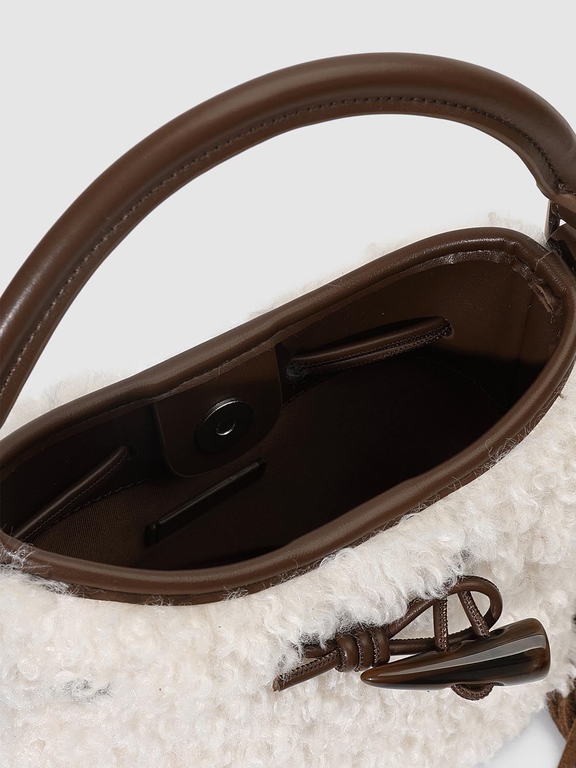 Fluffy Handle Shoulder Bags