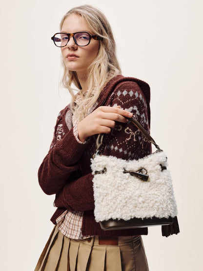 Fluffy Handle Shoulder Bags