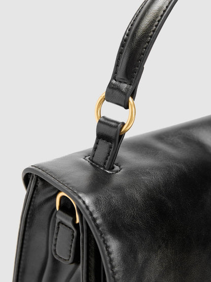 Faux Leather Handle Shoulder Satchel Bags