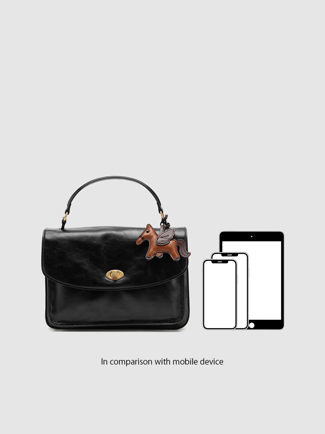 Faux Leather Handle Shoulder Satchel Bags