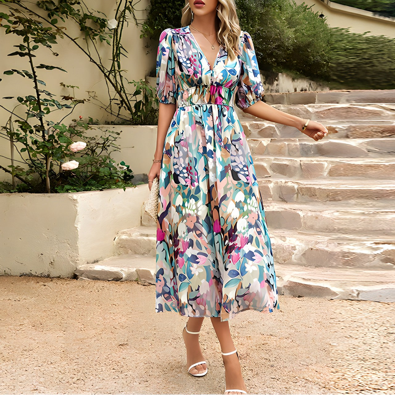 Evelyn's The Sandrine Elegance Midi Dress