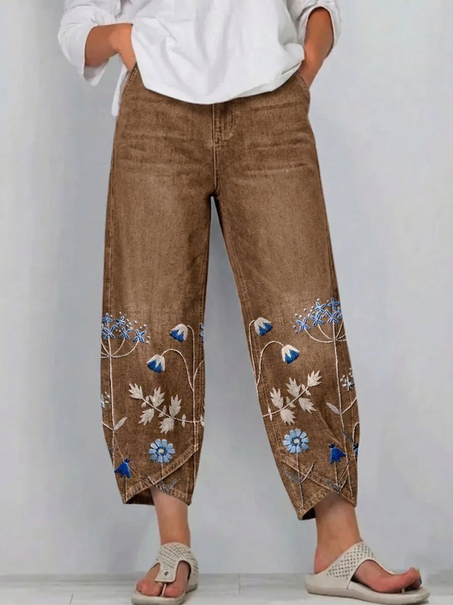 AVEN ™ | PANTALON DÉCONTRACTÉ BRODÉ