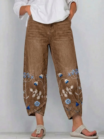 AVEN ™ | PANTALON DÉCONTRACTÉ BRODÉ