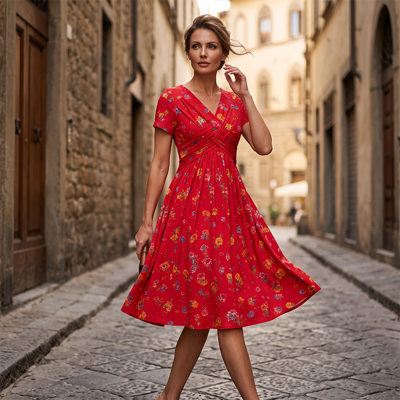 ÉLISE™ | ROBE FLORALE À TAILLE TORSADÉE - ZARZII