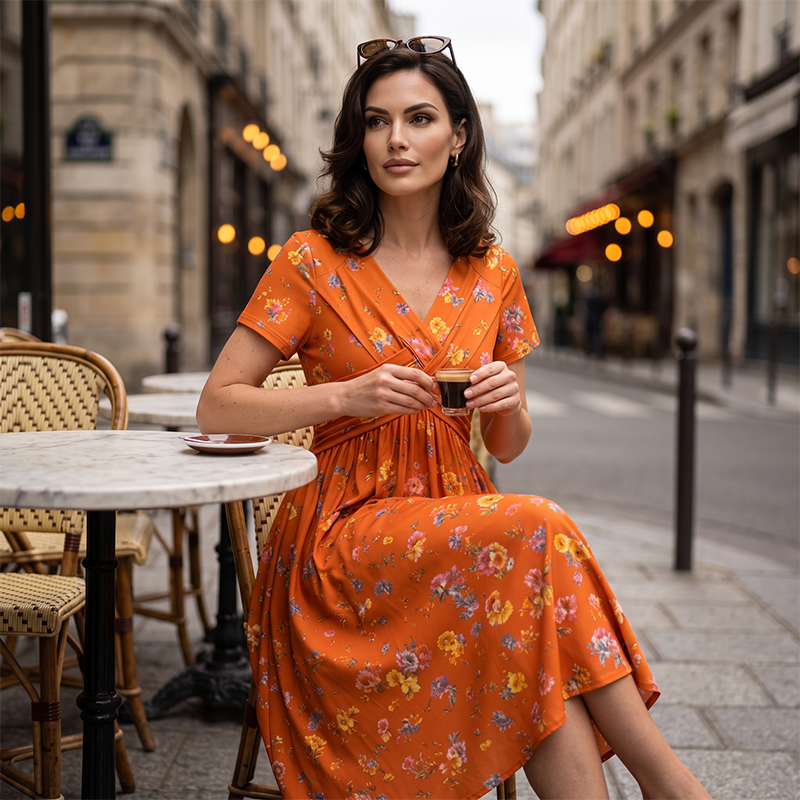ÉLISE™ | ROBE FLORALE À TAILLE TORSADÉE - ZARZII