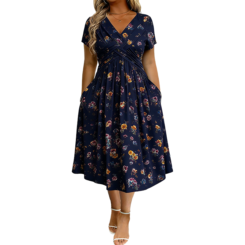 ÉLISE™ | ROBE FLORALE À TAILLE TORSADÉE - ZARZII