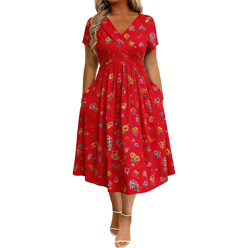 ÉLISE™ | ROBE FLORALE À TAILLE TORSADÉE - ZARZII