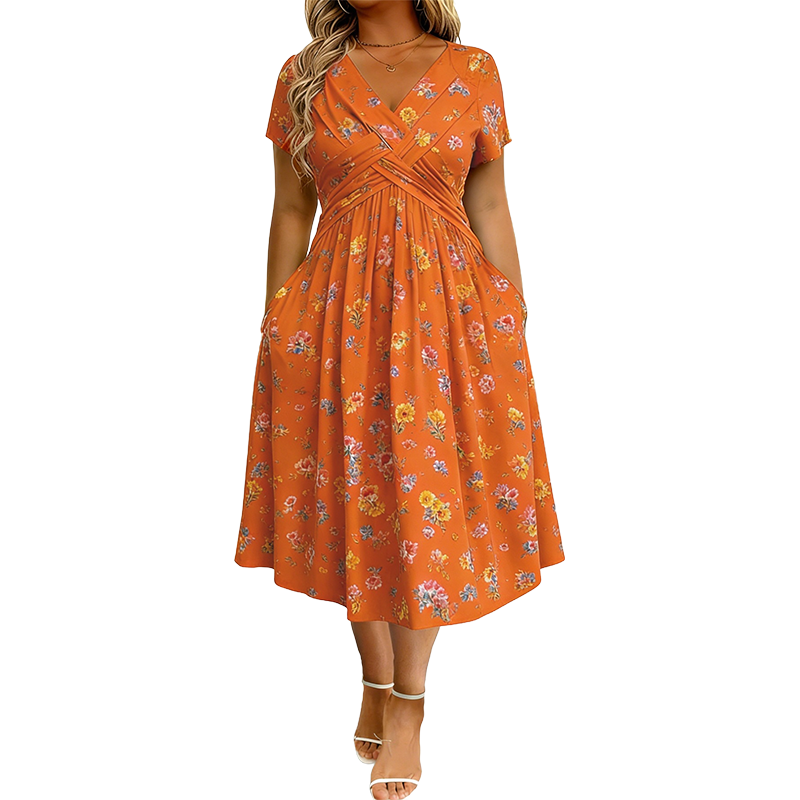 ÉLISE™ | ROBE FLORALE À TAILLE TORSADÉE - ZARZII