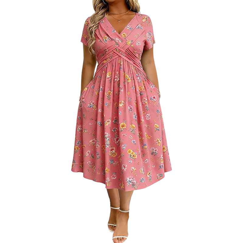 ÉLISE™ | ROBE FLORALE À TAILLE TORSADÉE - ZARZII
