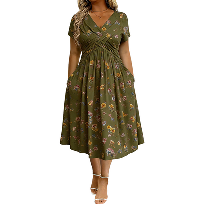 ÉLISE™ | ROBE FLORALE À TAILLE TORSADÉE - ZARZII